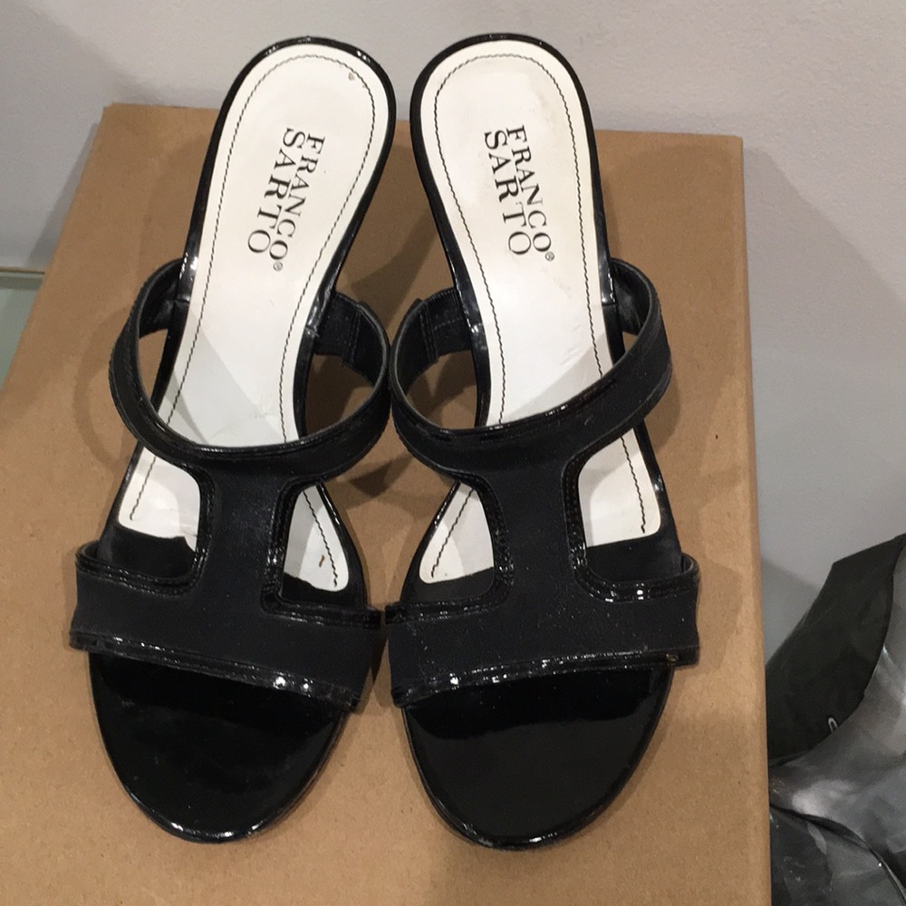 Franco Sarto black wedge sandals, 8
